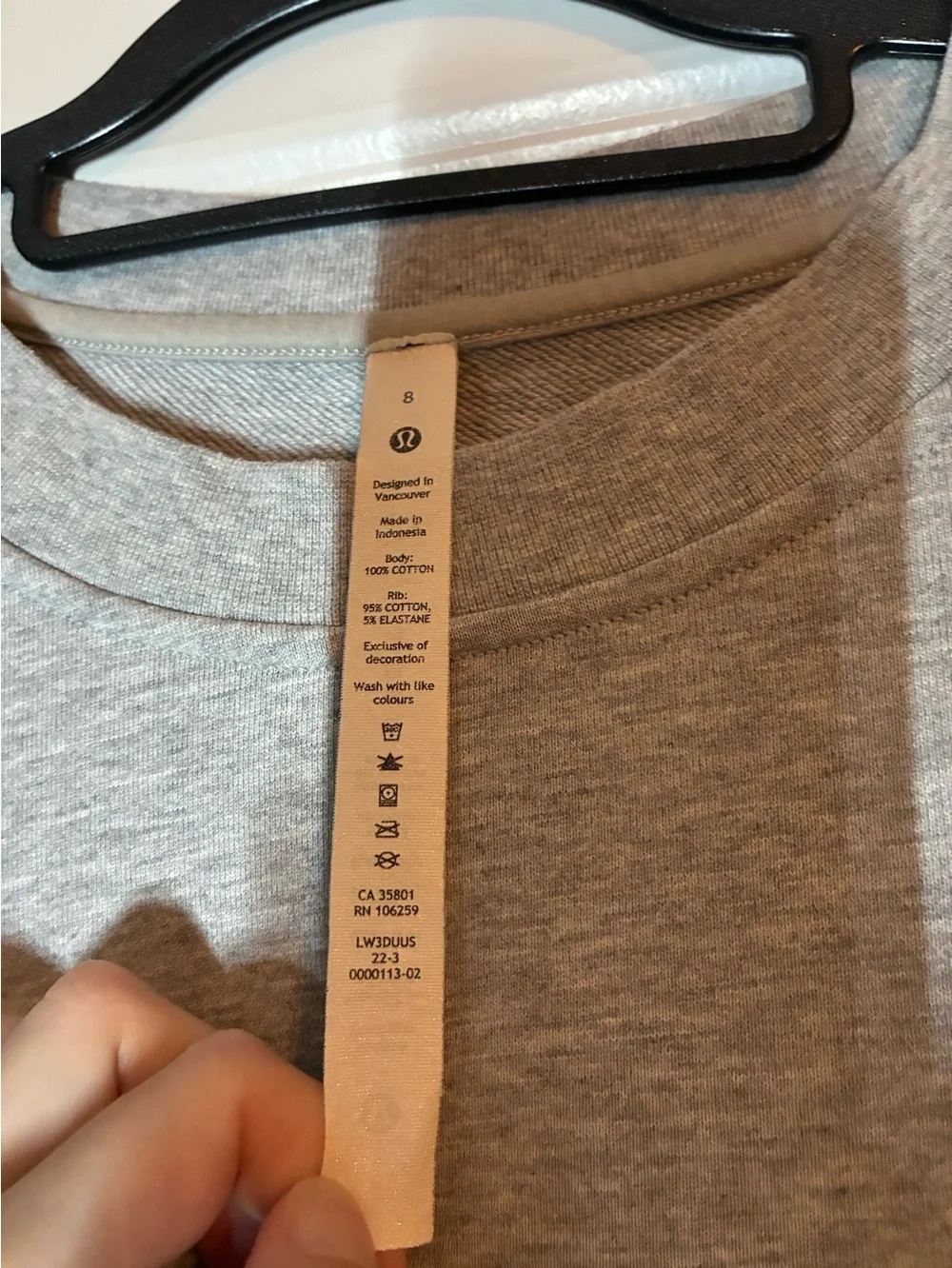 Lululemon Perfectly Oversized Crew in Heathered Core Ultra Light Grey Size 8